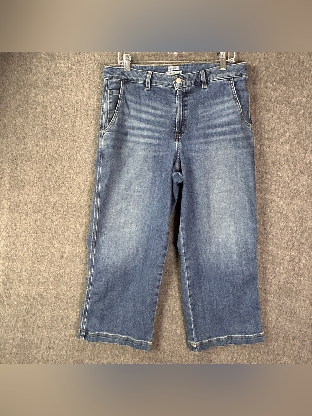 L.L.Bean Jeans Womens 14 Pet Blue Medium Wash High Rise Classic Fit Cropped
